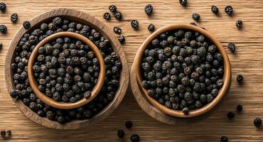 Black pepper in a beautiful bowl. ai generation photo