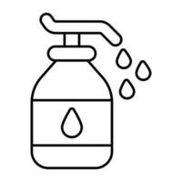 A linear design icon of hand sanitizer vector
