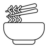 A yummy icon of noodles bowl vector