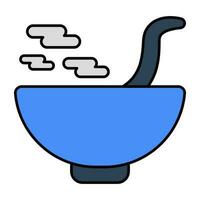 Soup bowl icon in trendy design vector