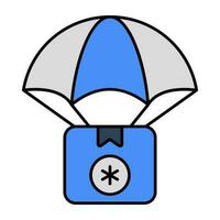 An icon design of parachute delivery vector