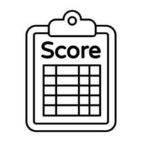 Score sheet icon in linear design vector