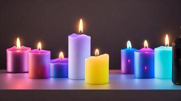 bright beautiful candles. photo