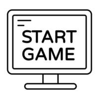A linear design, icon of game start vector