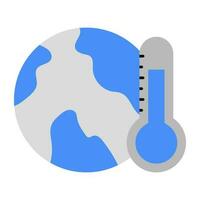 Thermometer with globe symbolizing concept of global warming vector