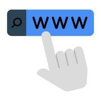 Flat design icon of web browser, www vector