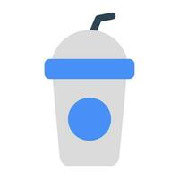 An editable design icon of takeaway drink vector