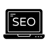 Conceptual solid design icon of search engine optimization vector