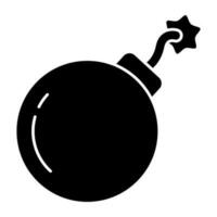 A solid design, icon of bomb vector