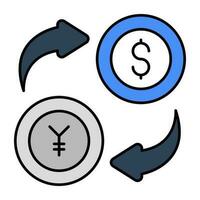 Conceptual design icon of currency exchange, forex vector