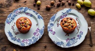 muffin on a beautiful plate. . photo