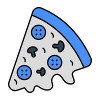 icono de diseño editable de rebanada de pizza vector