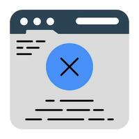 Editable design icon of block website vector