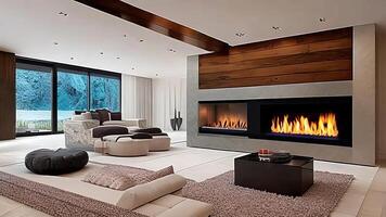 beautiful room with a fireplace. photo