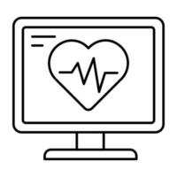 un icono de diseño único del monitor de ecg vector