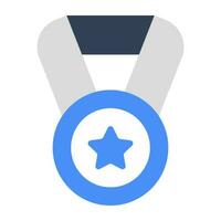 1st position achievement medal icon in flat design vector