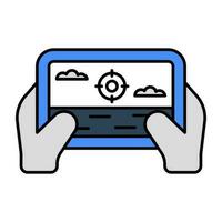 A flat design, icon of game console vector