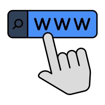 Flat design icon of web browser, www vector