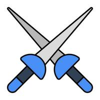 Battle tool concept icon, vector design of crossswords