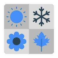 A flat design icon of seasons vector