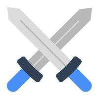 Battle tool concept icon, vector design of crossswords