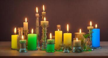 Lots of pretty candles. photo