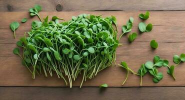 Pea shoots microgreen. ai generation photo