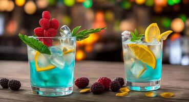 Bora Bora Cocktail. AI generation. photo