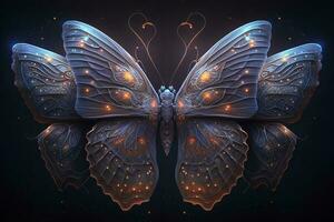 hermosa mariposa con brillante y doble alas. ai Generacion foto