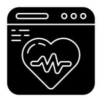 un icono de diseño único del monitor de ecg vector