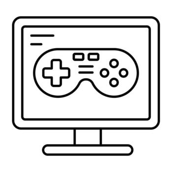 un lineal diseño, icono de computadora juego vector