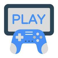 A flat design, icon of play mobile game vector