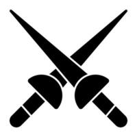 Battle tool concept icon, vector design of crossswords