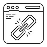 An icon design of linked website vector