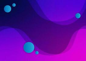 Abstract line wave dynamic banner blue circle purple background vector