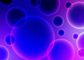 Bubble neon light line blue circle abstract dynamic background vector