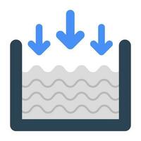 A unique design icon of water level down vector