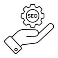 Conceptual line design icon of search engine optimization vector