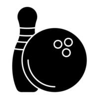 bolos con bola mostrando el concepto de juego de bolos vector