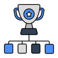 A flat design icon of trophy cup vector