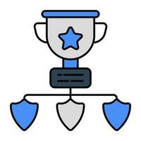 Flat design icon of trophy cup vector