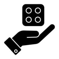 A solid design, icon of ludo dice vector