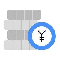 An editable design icon of yuan coins vector