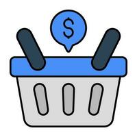 An icon design of shopping basket vector