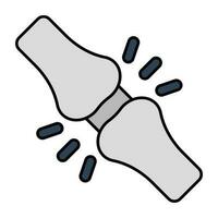 A flat design icon of broken bone vector