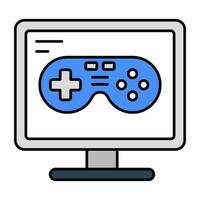 A flat design, icon of computer game vector