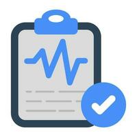 A flat design icon of ecg report vector