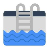 Editable design icon of swimming pool vector