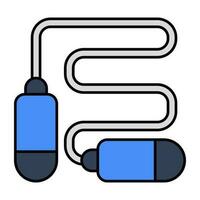 A flat design icon of skipping rope vector