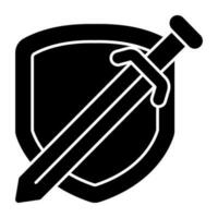 A solid design, icon of sword shield vector